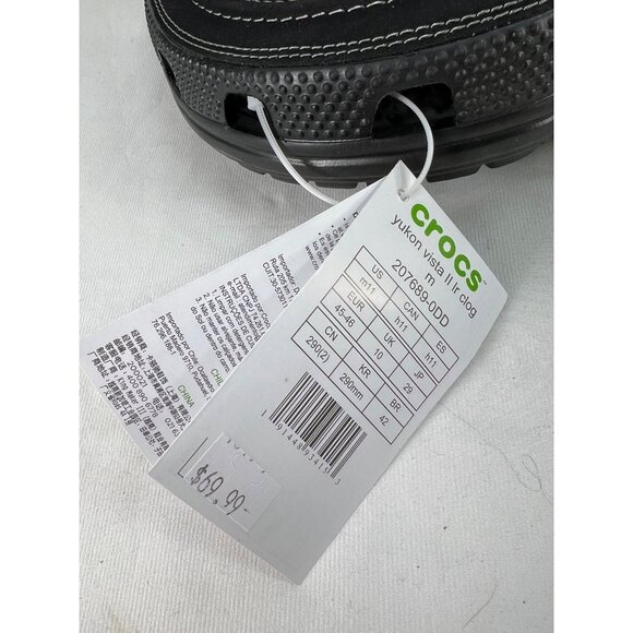 Crocs Black Yukon Vista II Clogs With Adjustable Heel Strap For Men Size 11 main image 7